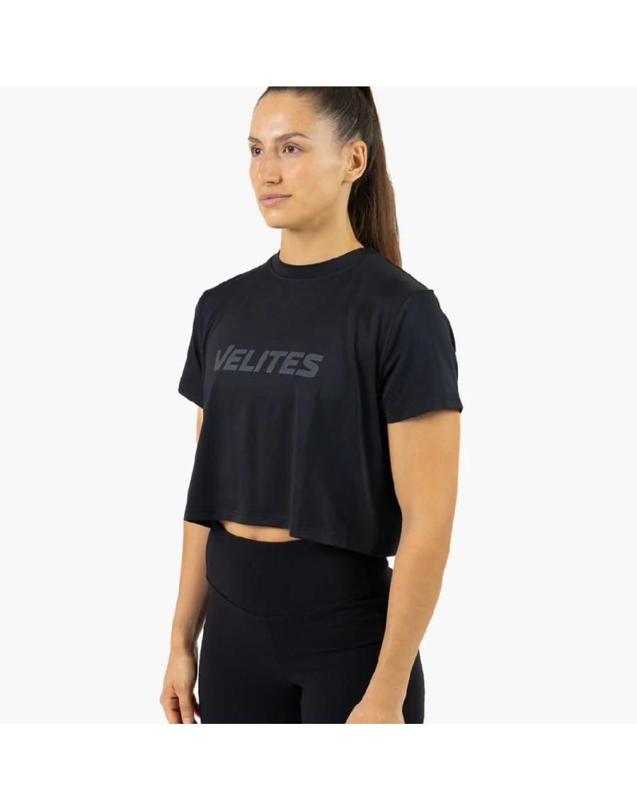 1012 NEGRO HOLO CROP TOP NEGRO