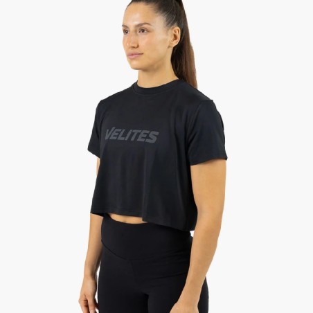 1012 NEGRO HOLO CROP TOP NEGRO