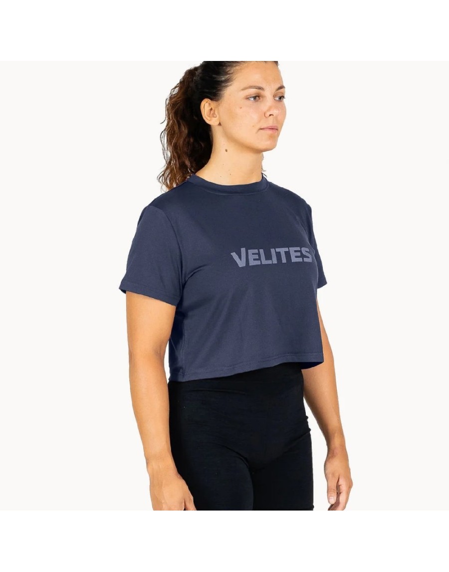 1015 AZUL HOLO CROP TOP AZUL MARINO