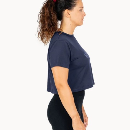 1016 AZUL HOLO CROP TOP AZUL MARINO