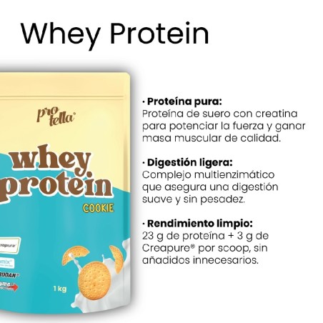 1100 BEIGE/SAND WHEY PROTEIN PROTELLA 1KG COOKIE