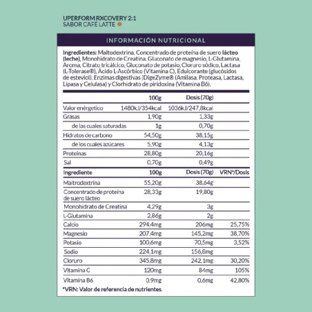 1259 BEIGE/SAND RxCOVERY 2:1 CAFE LATTE UPERFORM