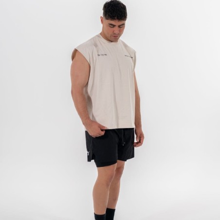 1661 BEIGE/SAND TANK TOP OVERSIZE QH BEIGE