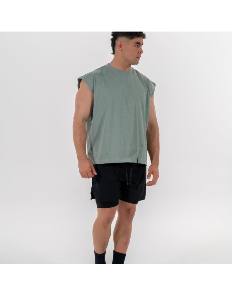 1665 VERDE TANK TOP OVERSIZE QH GREEN