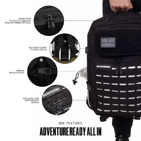 494 NEGRO BLANCO MOCHILA TACT V2 45L