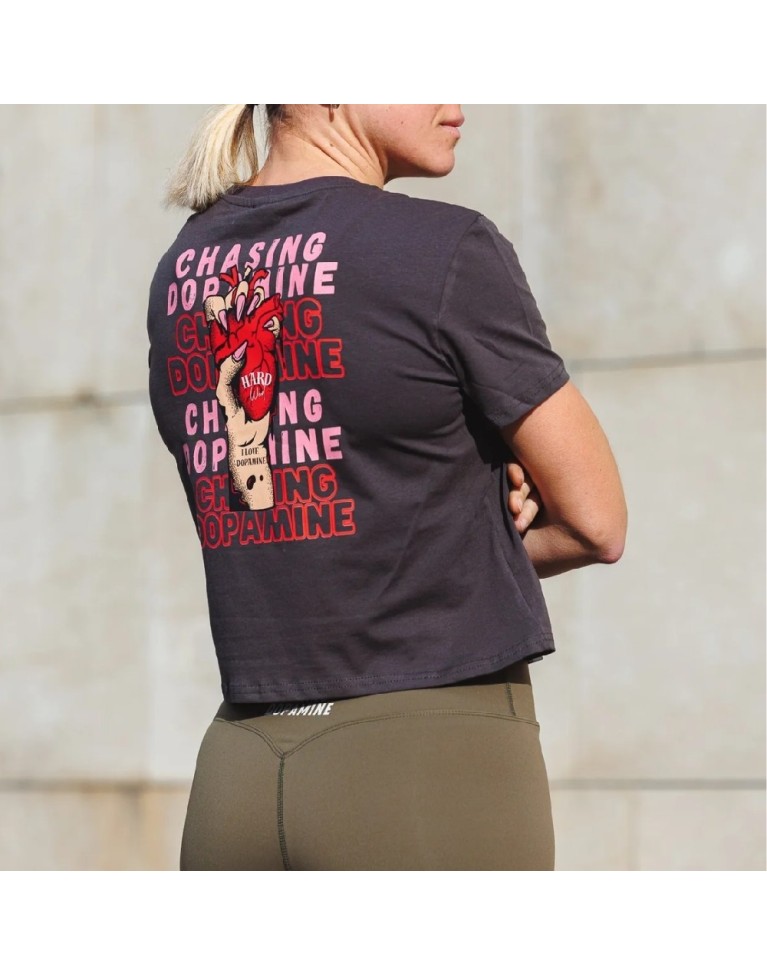 575 GRIS CROP TOP HARD WORK