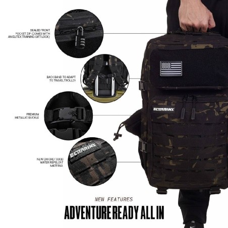 830 NEGRO MOCHILA TACT V2 45L CAMO NEGRO
