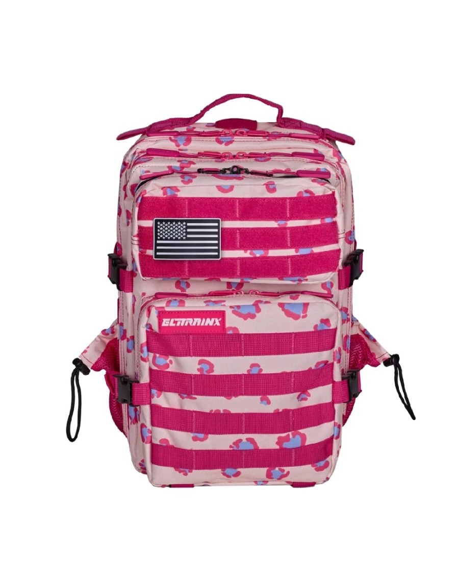 911 ROSA MOCHILA TACT PEQUEÑA 25L CREAM LEOPARD