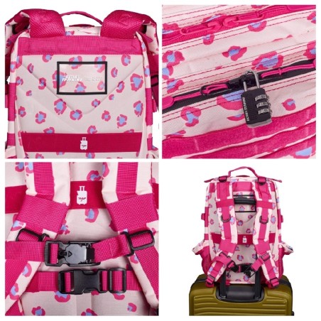 912 ROSA MOCHILA TACT PEQUEÑA 25L CREAM LEOPARD